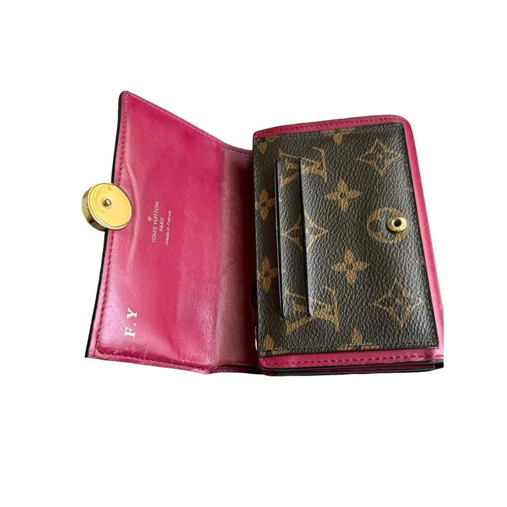 Authentic Louis Vuitton Monogram Flore Compact Wallet Fuchsia Pink Flower
